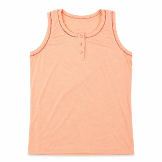Front view of Design Essentials women’s orange basic tank, size S