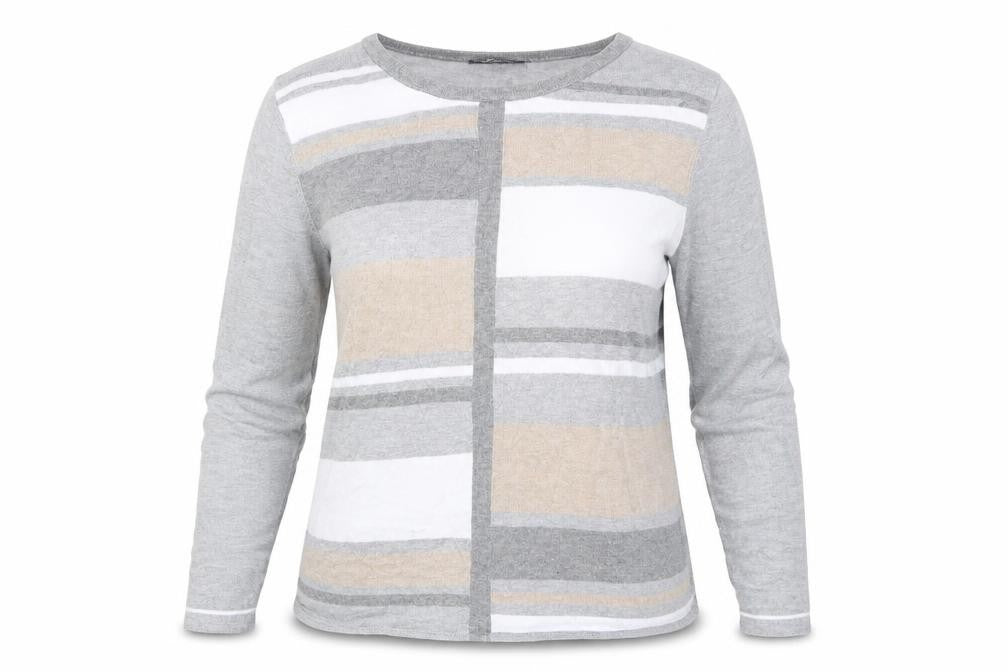 Front view of Bonmarché women’s grey jumper, size M