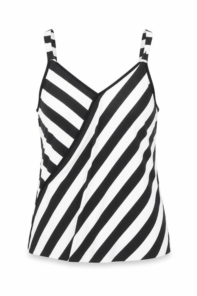 Wallis Womens Black Striped  Wrap T-Shirt Size 10
