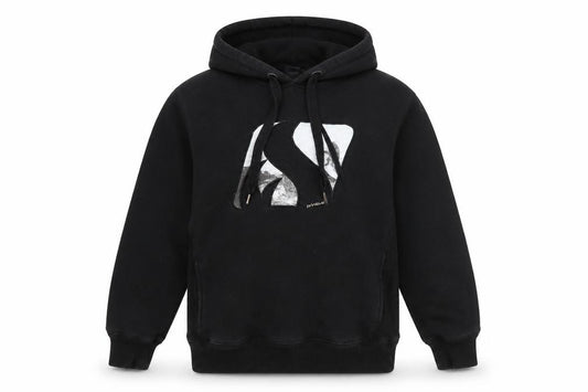 Front view of Primitive Apparel boys’ black jersey pullover hoodie, size 10, years