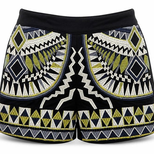 Missguided Womens Black Geometric Jersey Hot Pants Shorts Size 8
