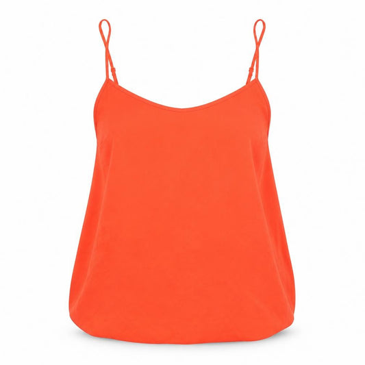 Front view of Dorothy Perkins women’s red camisole blouse, size UK 10