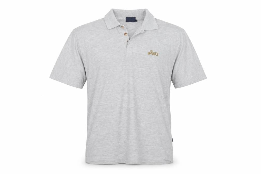 Front view of Oasis men’s grey polo, size L