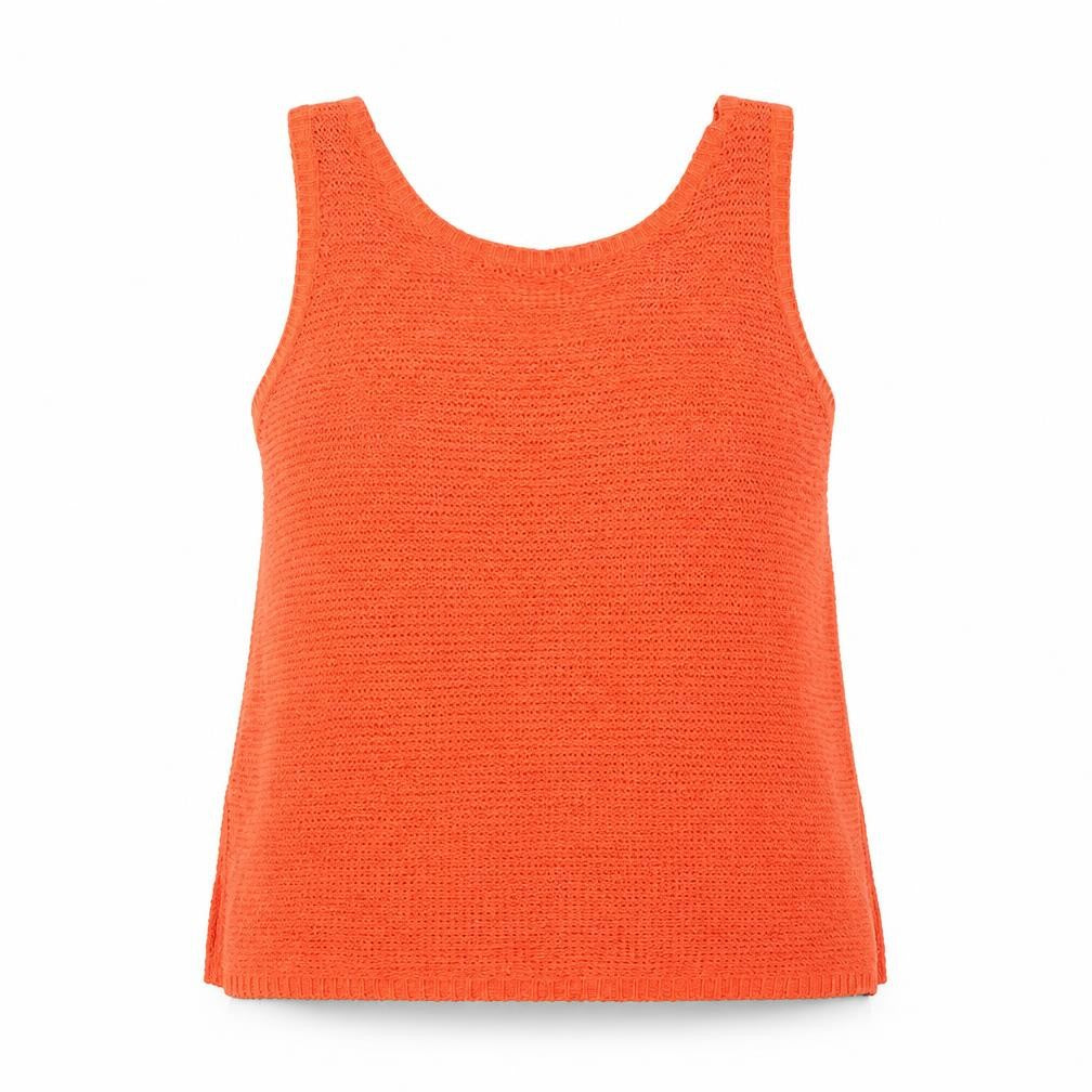 Front view of New Look women’s red knit jumper, size UK 12