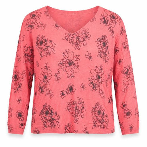Marks and Spencer Womens Pink Floral Knit Pullover Jumper Size L