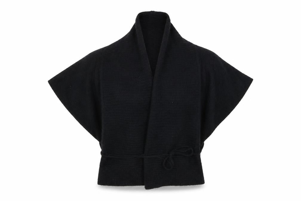 Front view of Meily women’s black cardigan jumper, size M