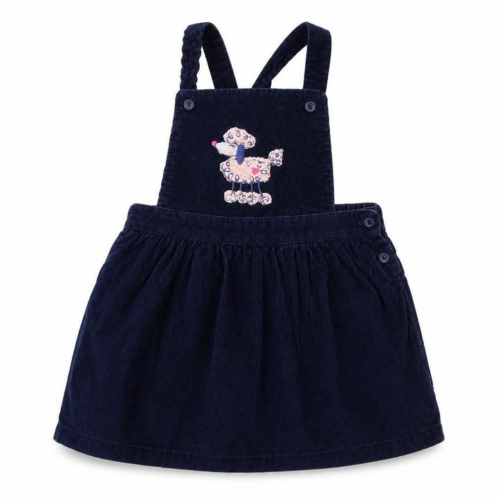 George Girls Blue  Corduroy Pinafore/Dungaree Dress  Size 12-18 Months  - Poodle
