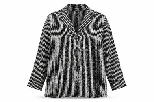 Front view of Dorchena women’s black basic button-up, size UK 16