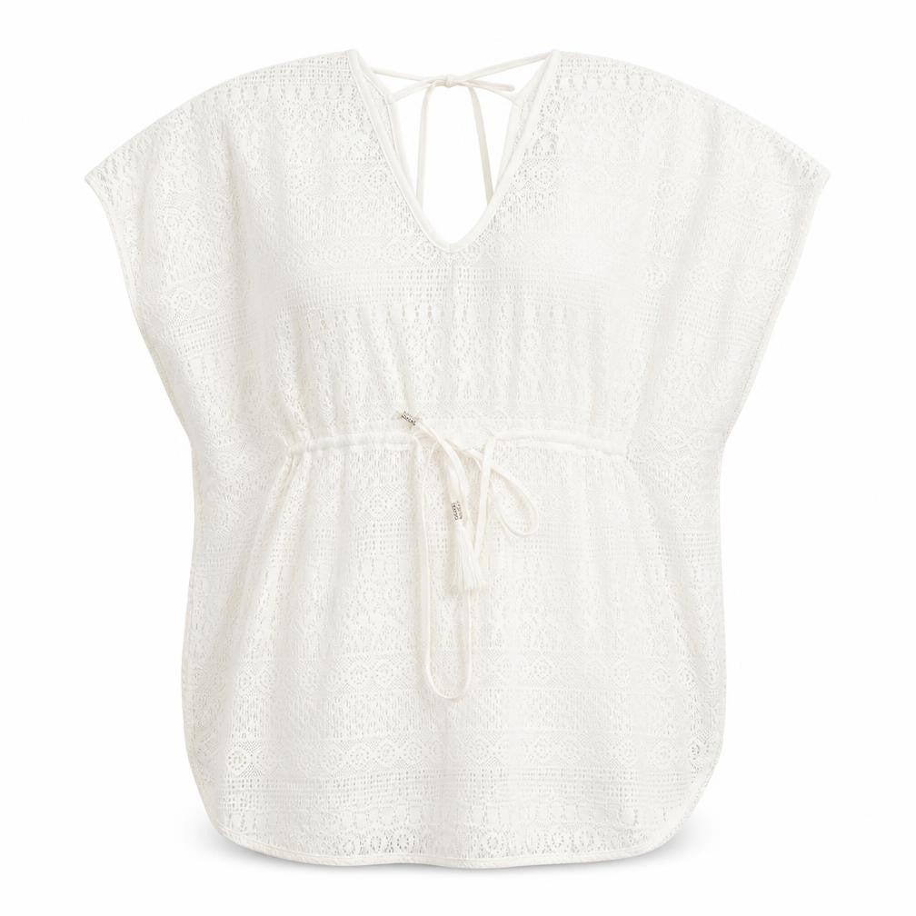Front view of Preworn women’s white knit jumper one size