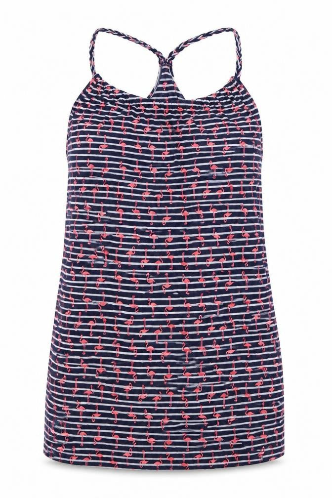 Front view of George women’s blue striped mini, size M