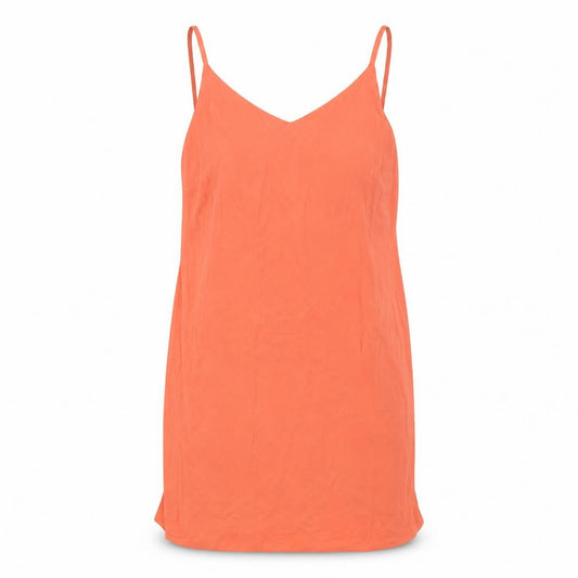 Front view of Atmosphere women’s orange basic tank, size UK 12