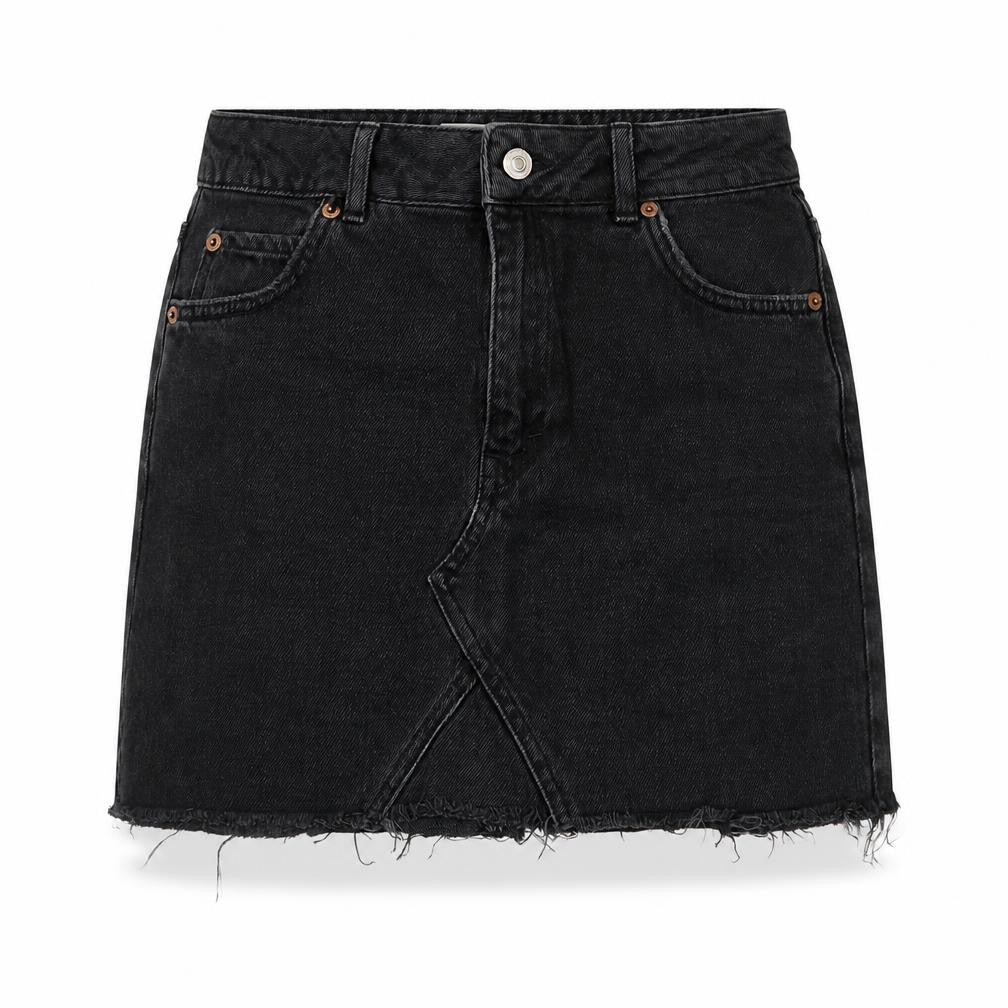 Topshop Womens Grey  Denim Straight & Pencil Skirt Size 8