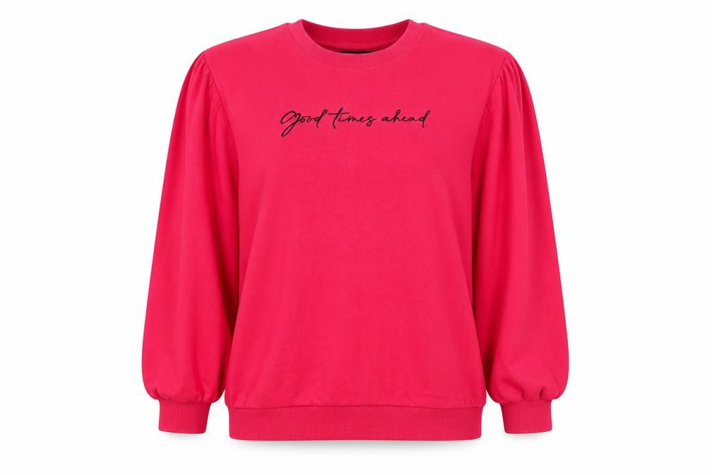 Front view of F&F women’s pink jumper, size UK 8