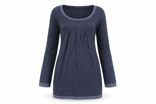 Front view of Marks & Spencer women’s blue jumper dress, size UK 10