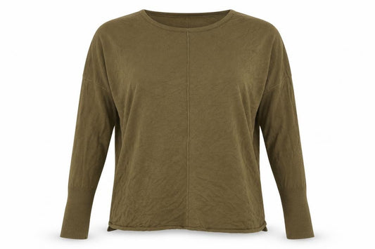 Front view of H&M women’s brown basic t-shirt, size S