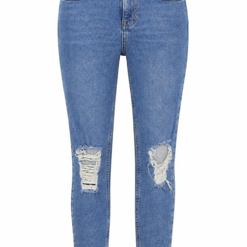 Topshop Womens Blue   Skinny Jeans Size 26 in L30 in - Ripped details