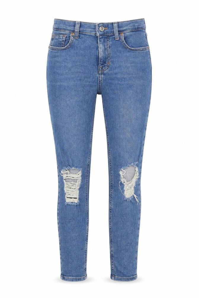 Topshop Womens Blue   Skinny Jeans Size 26 in L30 in - Ripped details
