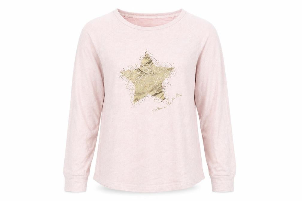 Nutmeg Womens Pink Solid  Top Pyjama Top Size 12  - star