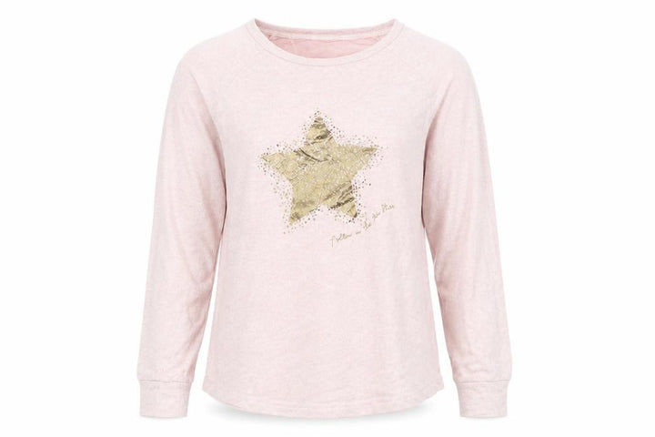 Nutmeg Womens Pink Solid  Top Pyjama Top Size 12  - star