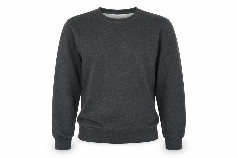 Front view of gmyg women’s grey pullover sweatshirt, size S