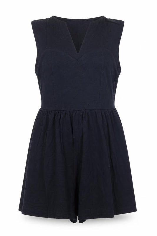 Front view of ASOS women’s black romper one-piece, size UK 8