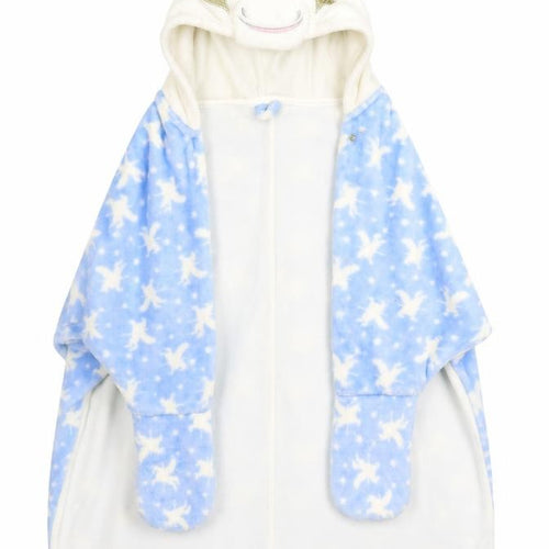 Matalan Girls Blue Solid  Top Robe Size 9 Years  - Unicorn, Cape