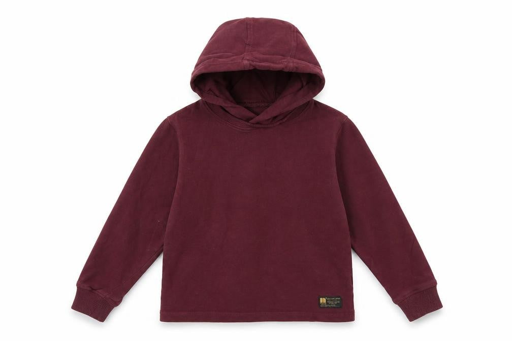 Front view of Next boys’ red pullover hoodie, size 4, years