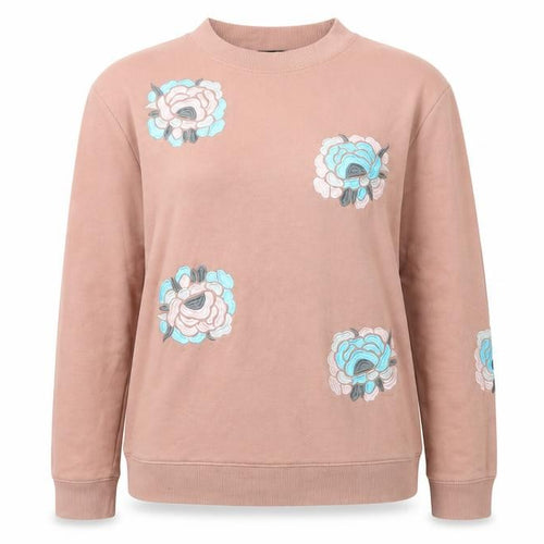 Daisy Street Womens Pink Floral  Pullover Sweatshirt Size M