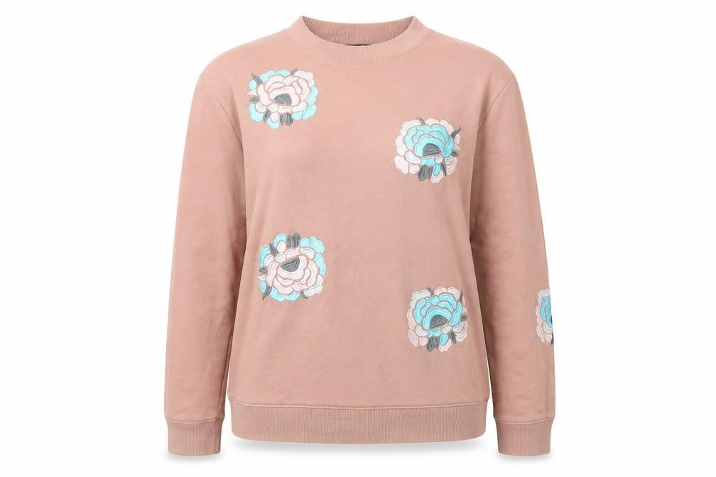 Daisy Street Womens Pink Floral  Pullover Sweatshirt Size M