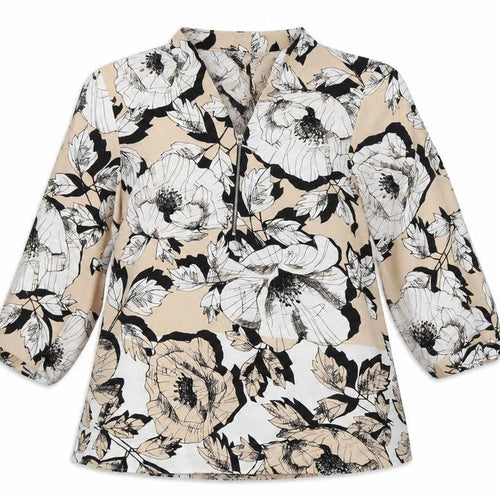 Roman Womens Pink Floral  Basic Blouse Size 12