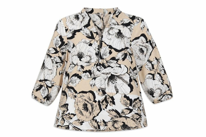 Roman Womens Pink Floral  Basic Blouse Size 12