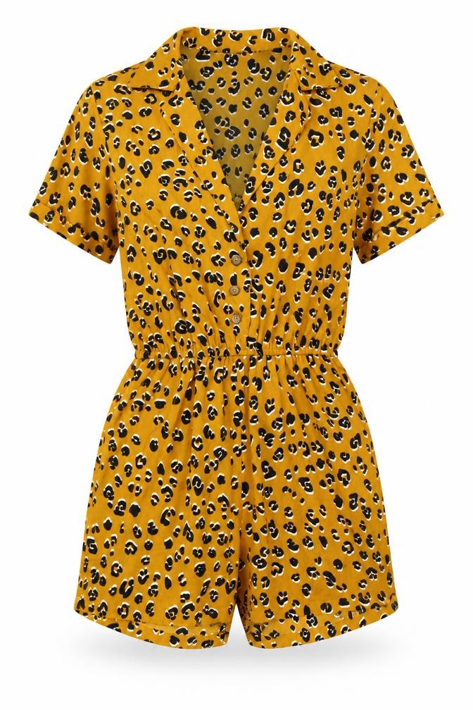 Primark Womens Orange Animal Print  Bodysuit One-Piece Size 4