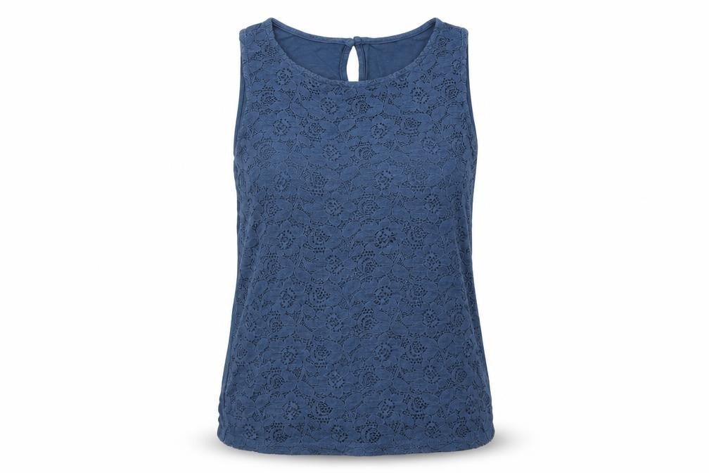 Front view of Dorothy Perkins women’s blue basic t-shirt, size UK 8