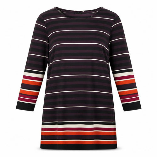 M&Co Womens Purple Striped  A-Line  Size 12