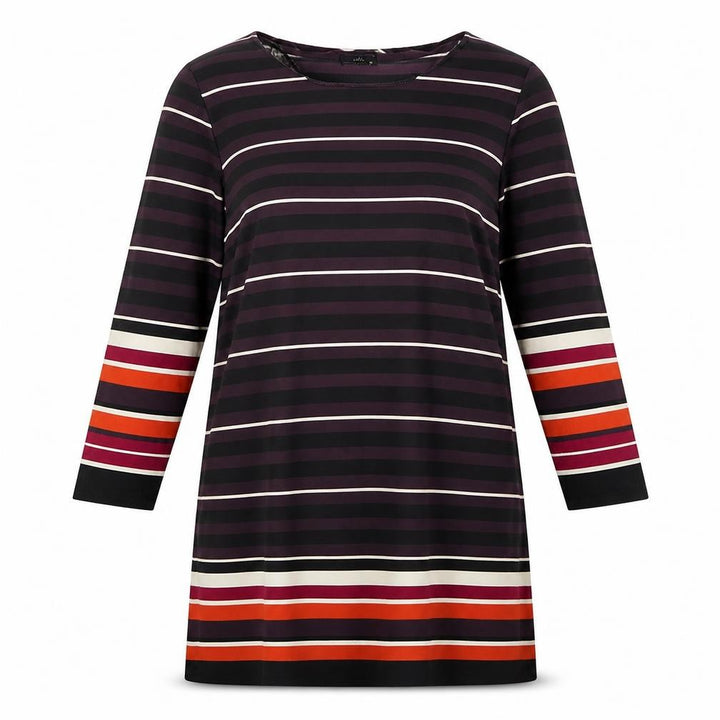 M&Co Womens Purple Striped  A-Line  Size 12