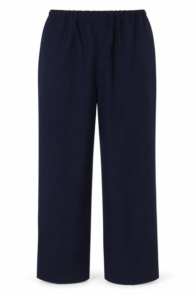 Front view of Isla women’s blue trousers, size UK 12, 27-inch leg