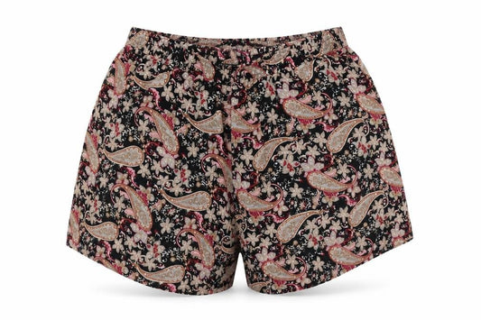 Front view of Preworn women’s multicoloured geometric bermuda shorts, size XL
