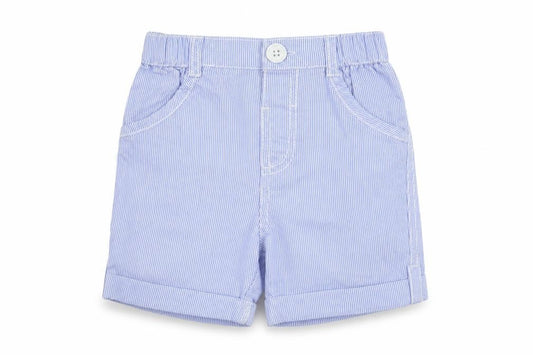 Front view of George Baby Blue Striped Cargo Trousers, size 9-12, Months