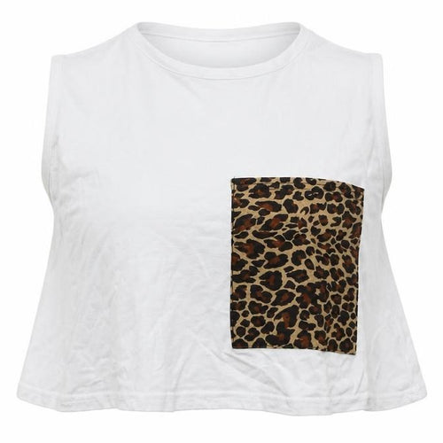 Boohoo Womens White Animal Print  Cropped Tank Size 8