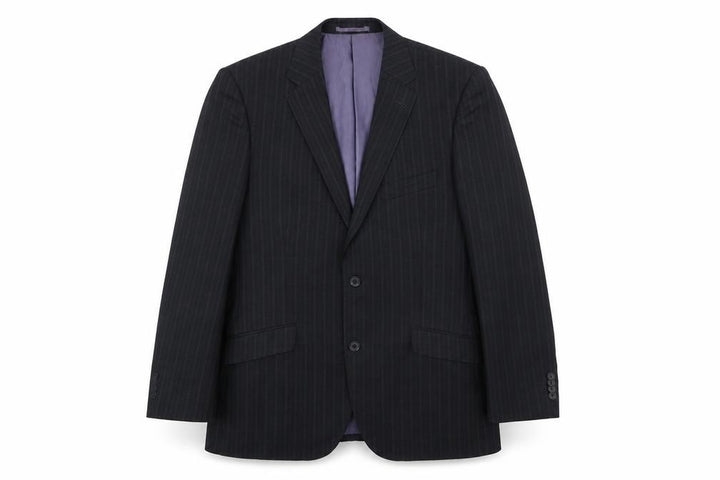 George Mens Blue Striped  Jacket Suit Jacket Size 40