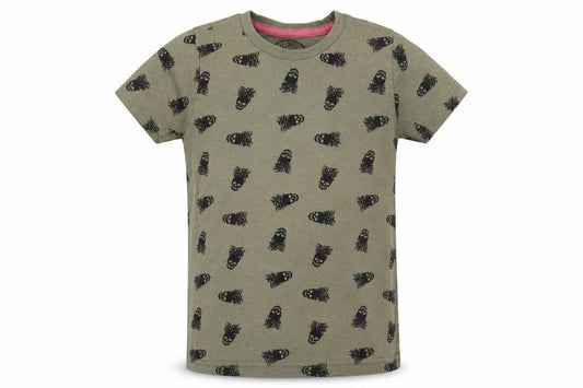 Front view of Matalan boys’ green basic t-shirt, size 5, years - skulls