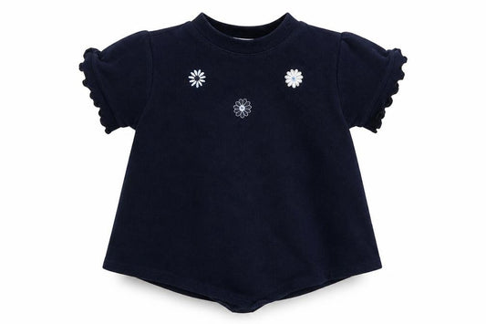Front view of Pampolina girls’ blue floral jumper, size 3, years