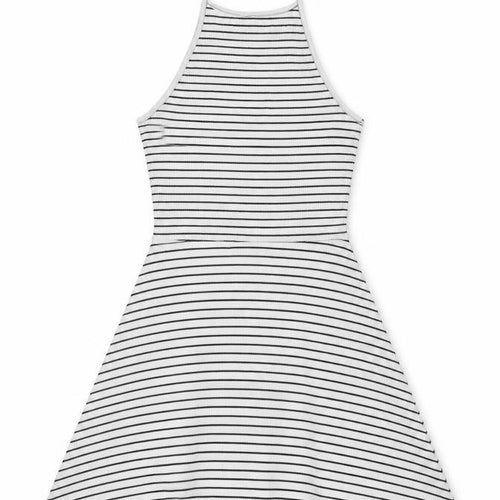 ASOS Womens White Striped  Fit & Flare  Size 8