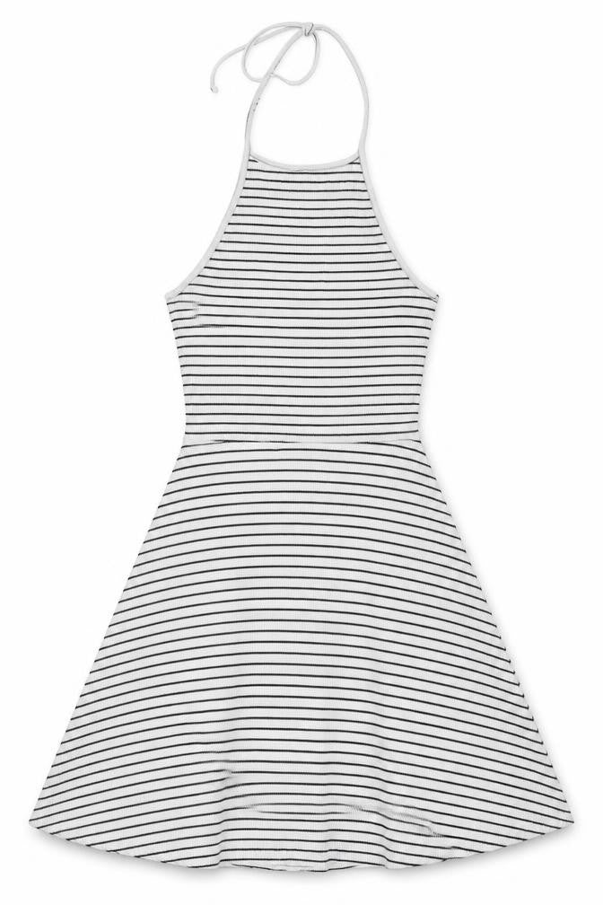 ASOS Womens White Striped  Fit & Flare  Size 8