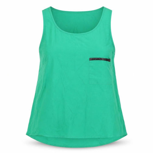 Front view of Atmosphere women’s green basic t-shirt, size UK 16