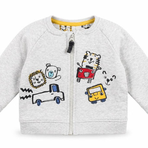 Nutmeg Boys Grey  Jersey Track Jacket Jacket Size 6-9 Months
