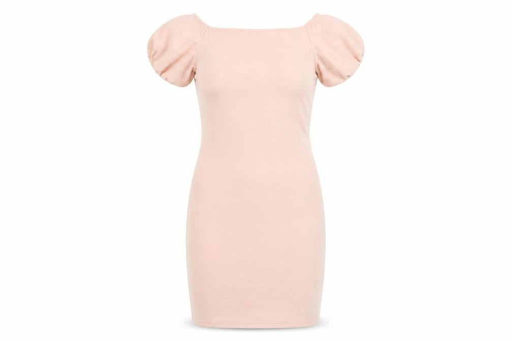 Front view of Candy Couture women’s purple bodycon, size UK 10