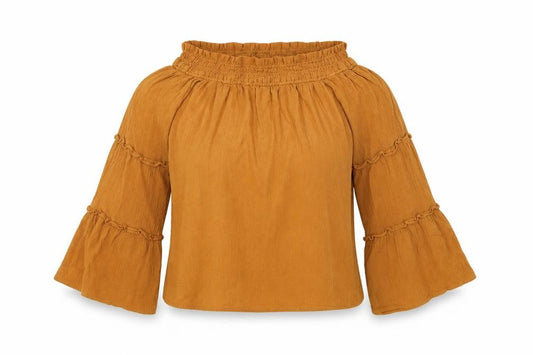 Front view of Primark women’s brown basic blouse, size UK 6