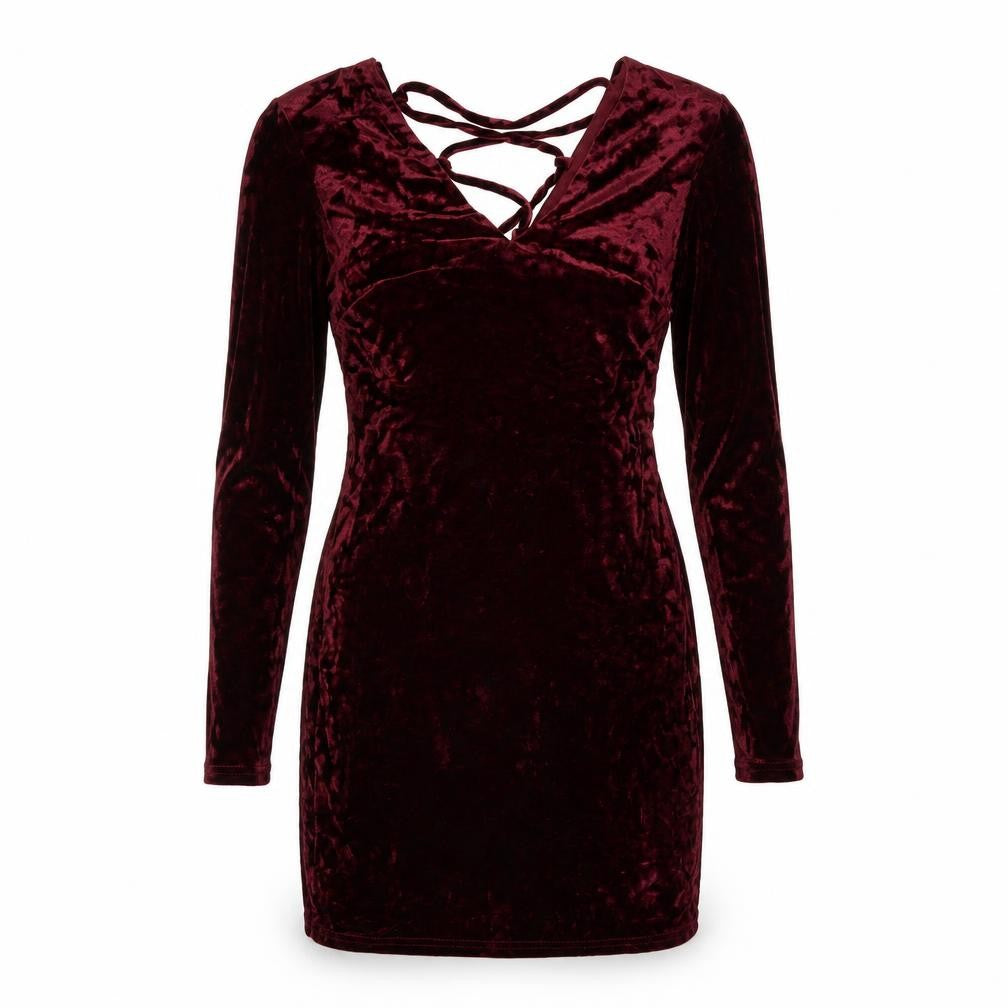 Front view of Topshop women’s purple bodycon, size UK 6