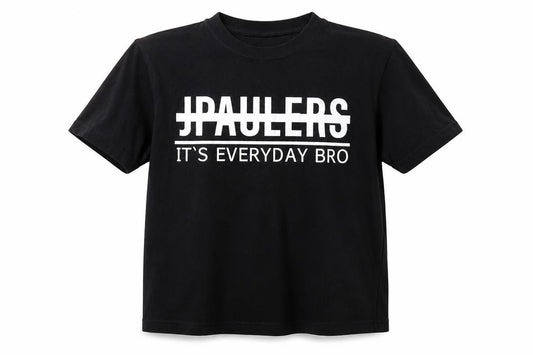 Front view of Club boys’ black basic t-shirt, size 9-10, years - slogan